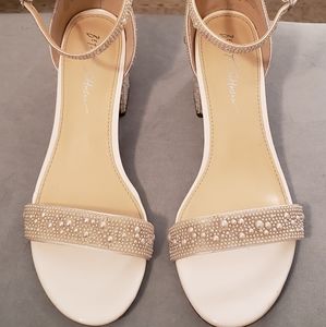 Betsey Johnson Mari Block White Heels